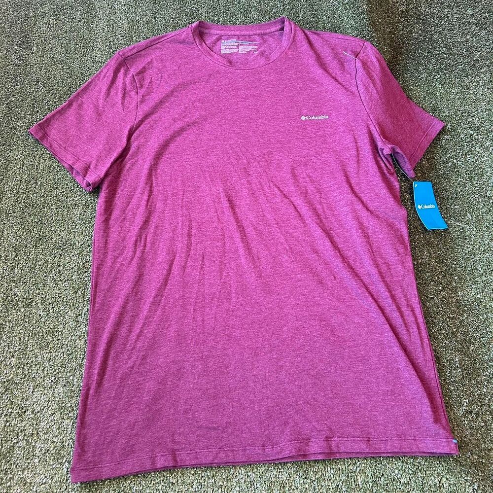 Columbia-sportswear Men's Purple and Pink T-shirt